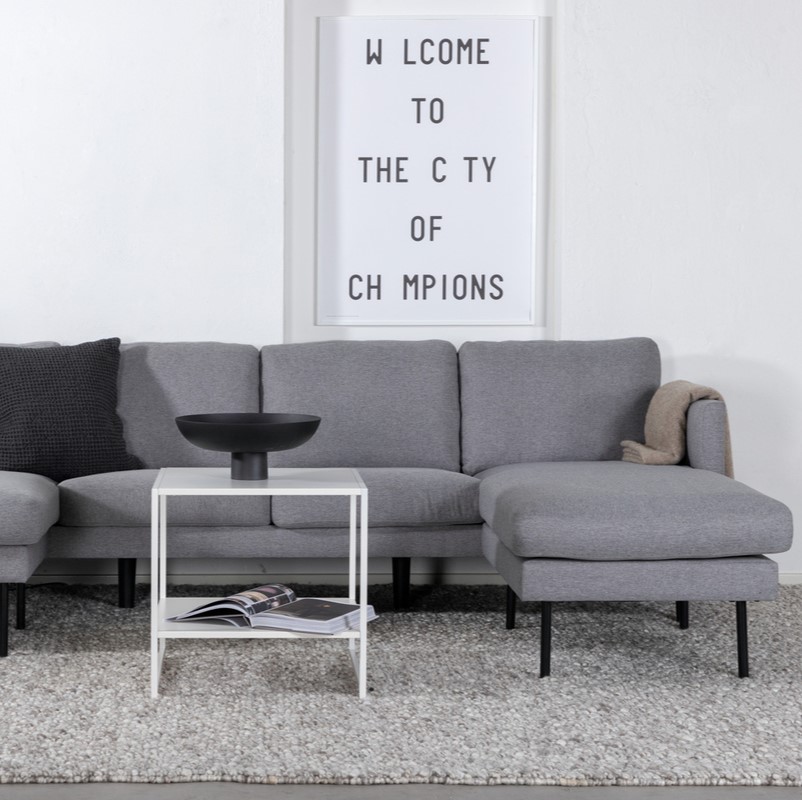 #3 - Polar - Sofa i U-form med gråt polyester stof