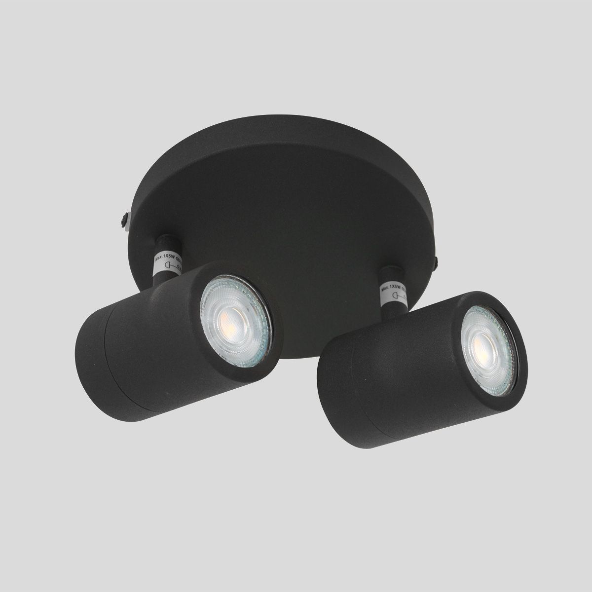 Spot-Up - loftlampe med 2 skærme i metal med tre forskellige finish Metal - sort - - WE BLACK