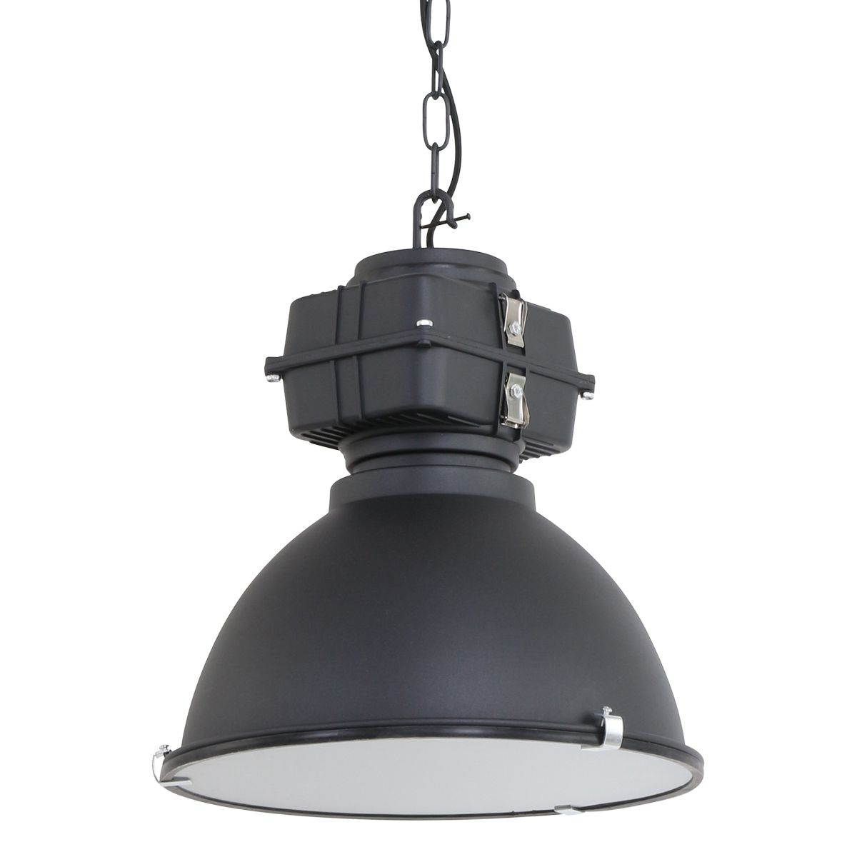 Billede af Bale - industri loftlampe i grå eller sort metal, skærmdiameter 38 cm. Metal - sort