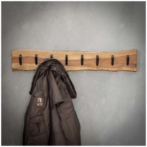 Acara8 - Knagerkke  i massivt akacietr med otte knager