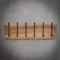 Acara6 - Knagerkke i massivt akacietr med seks store knager