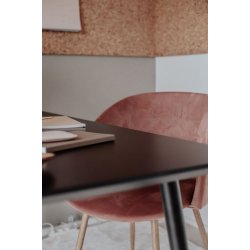 Scholar - Skrivebord, sort hjtrykslaminat, sorte metalben