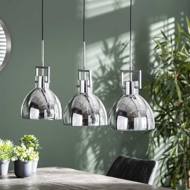 Chrome - Loftlampe i forkromet glas