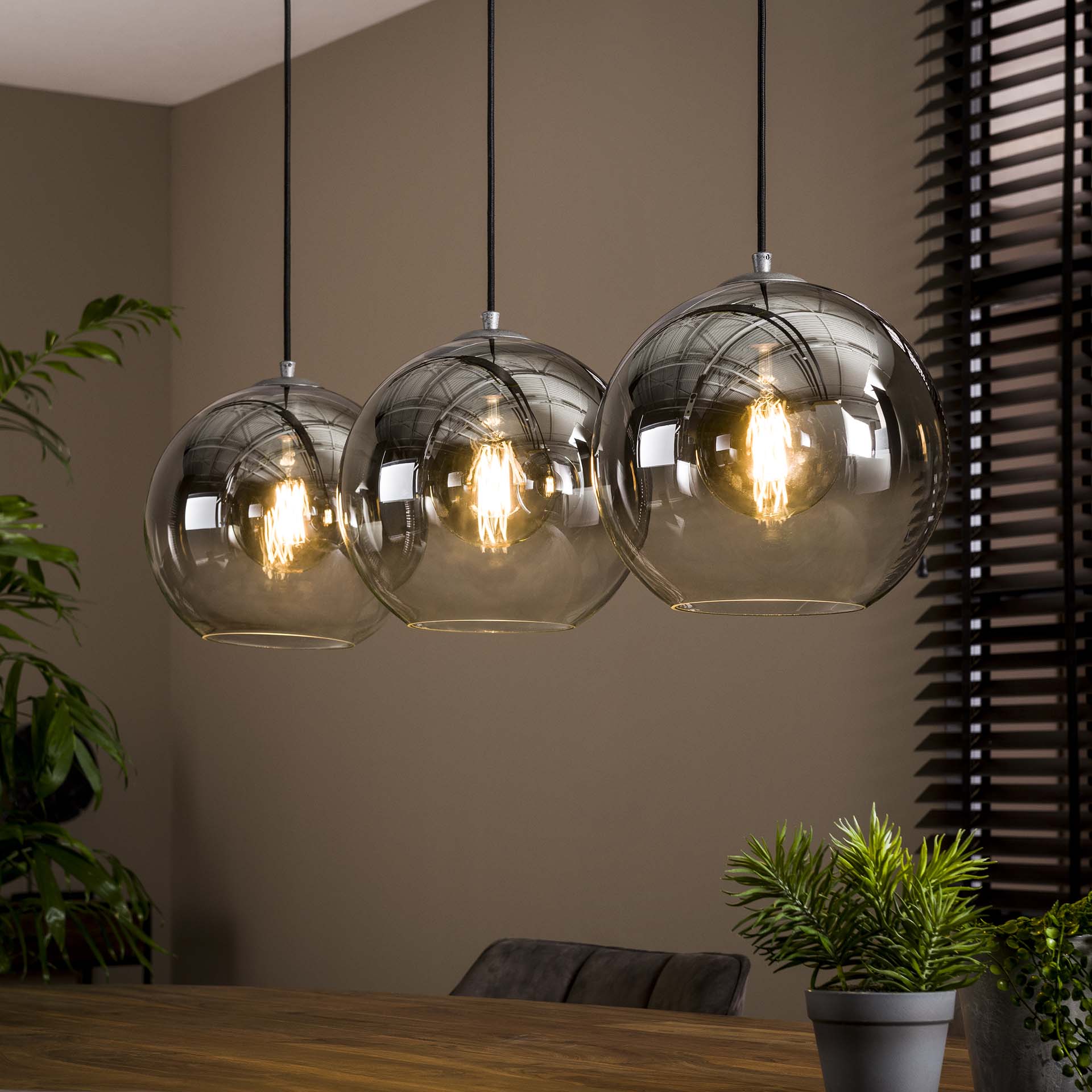 Sphere - Loftlampe med tre i glas - Langbordspendler - 3-Nordic