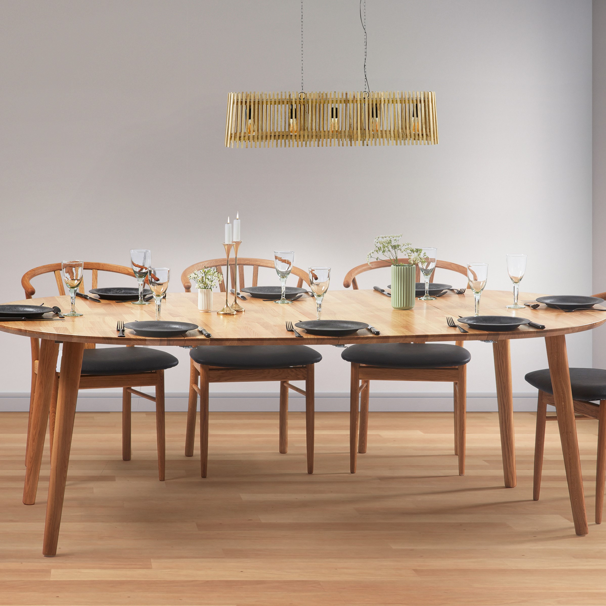 Hold op kredsløb Gå vandreture DT 100 - Rundt spisebord ø 90 cm. med 2 tillægsplader i massiv eg -  Nordiske designs - enkelt, tidløst og elegant - 3-Nordic