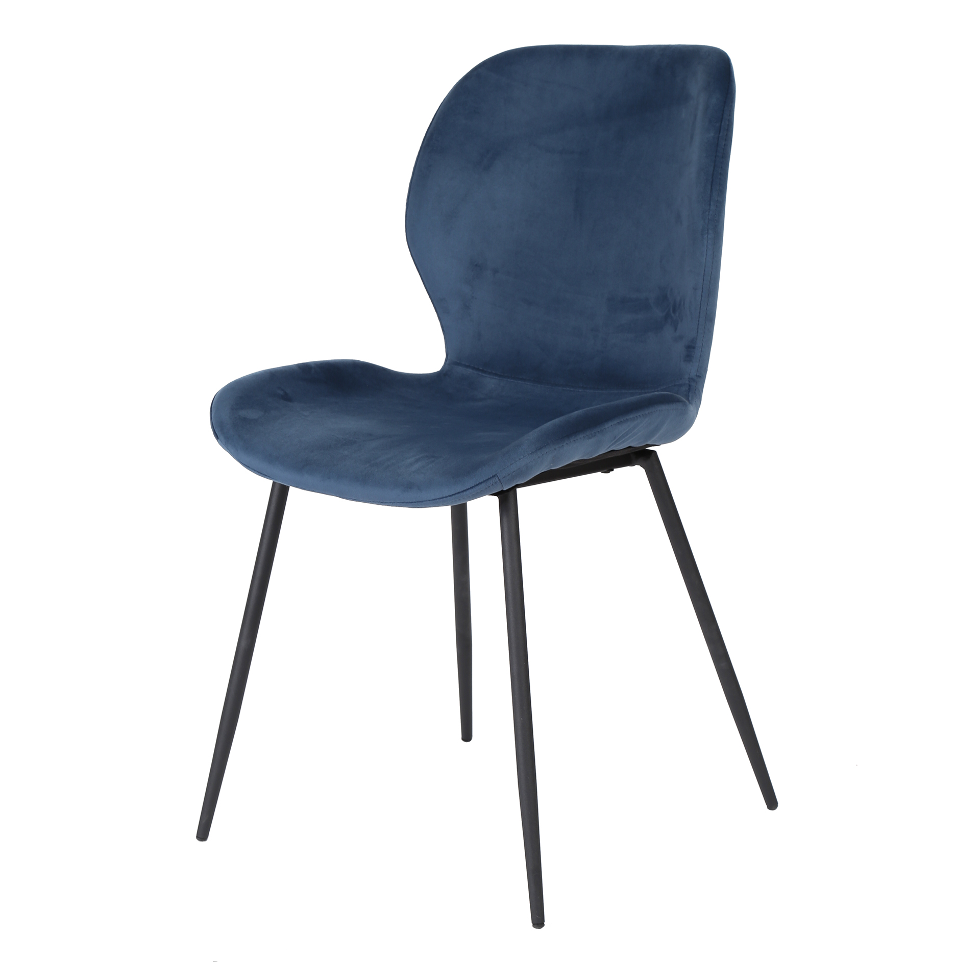 røre ved Siden Medfølelse Blues- 4 Spisebordsstole i blå velour og metal - Spisebordsstole - 3-Nordic