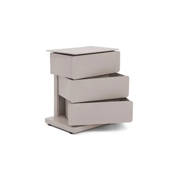 Carson - Kommode med tre skuffer i silky taupe farvet metal