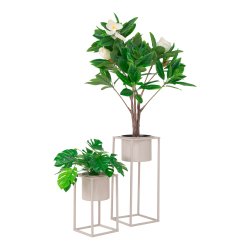 Titus - Blomsterstander st i beige-gr metal
