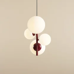 Dizzy - Loftlampe i vinrd metal og hvidt glas
