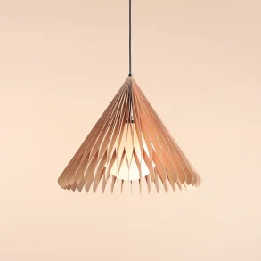 Nightfall - Pendellampa i boktr och vitt glas, diameter 48 cm.