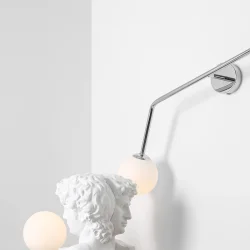 Limelight - Vglampe i forkromet metal og hvidt glas, bredde 97 cm