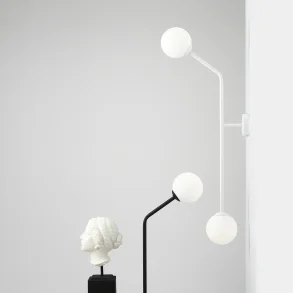 Limelight - Vglampe i hvidt metal og hvidt glas, hjde 99 cm