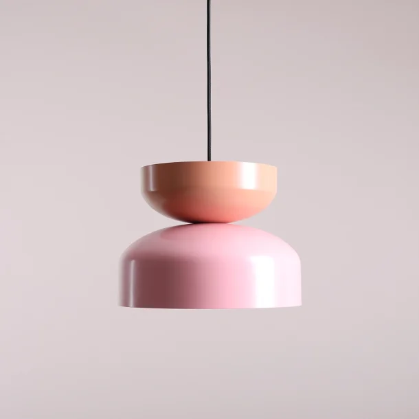 Color - Pendel i pink og koral farvet metal