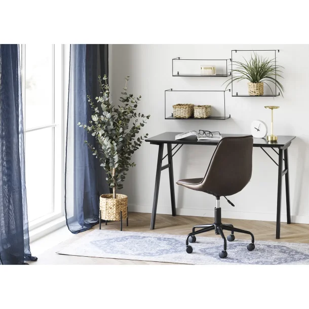 Merx - Kontorstol i mrkebrun PU-lder