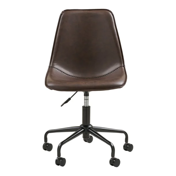 Merx - Kontorstol i mrkebrun PU-lder