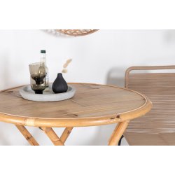 Naxos - Cafebord i natur rattan, diameter 90 cm.