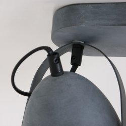 Ryder - spotlampe i gr metal, to skrme