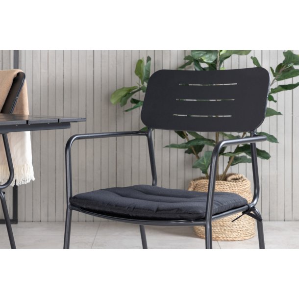 Elba- 2 spisebordsstole i sort stl