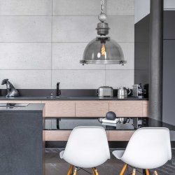 Hoff - industriel loftlampe i glas og metal