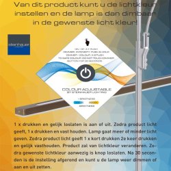 Prime X - bordlampe i fire farver metal, lysdmper og lysfarve skifter