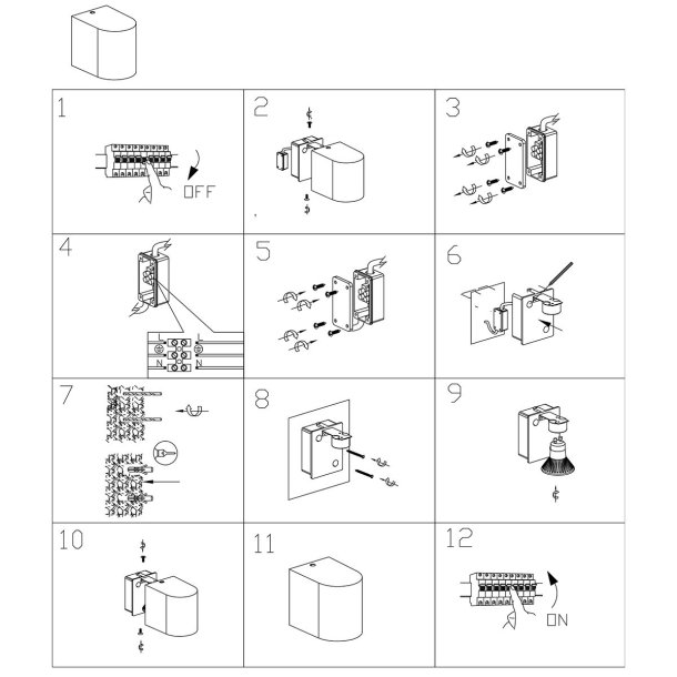 Burlata - udendrslampe i metal, rundt design hjde 8 cm.