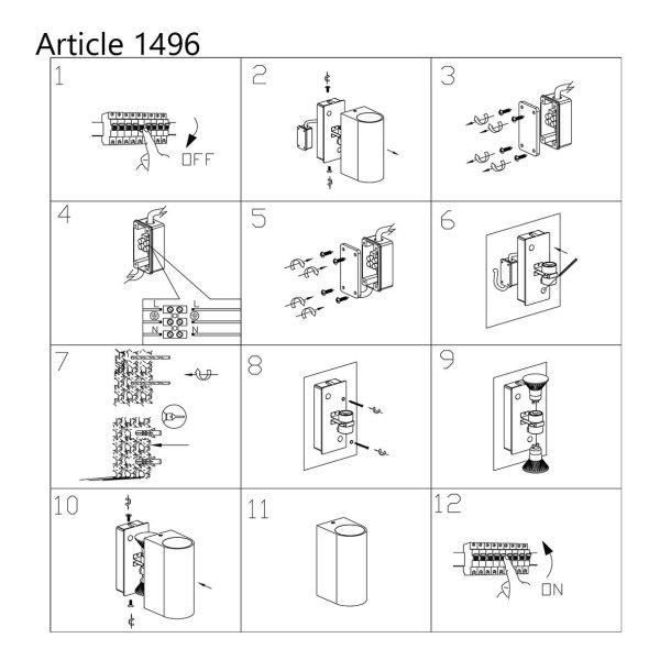 Burlata - udendrslampe i metal, rundt design hjde 15 cm.