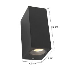 Burlata - udendrslampe i metal, firkantet design hjde 15 cm.