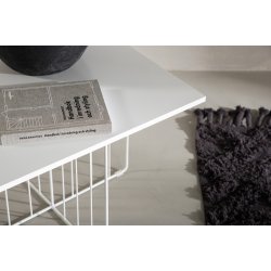 Cawey- Sofabord i hvidt stl og hvid topplade, 40 x 40 cm.