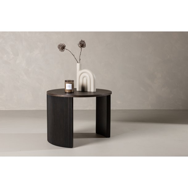 Suave - Sofabord i mocca farvet finer, diameter 60 cm.