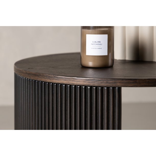 Suave - Sofabord i mocca farvet finer, diameter 60 cm.