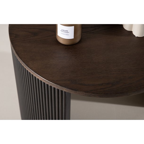 Suave - Sofabord i mocca farvet finer, diameter 60 cm.