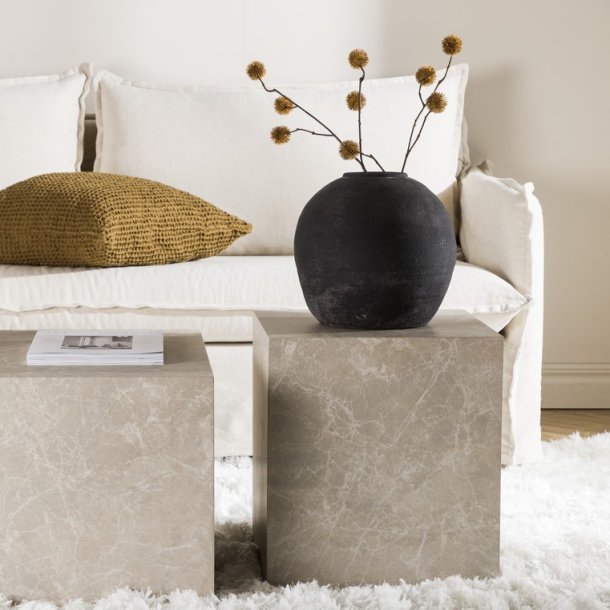 Blockit - Sofabord i marmor look, 40 x 40 cm.