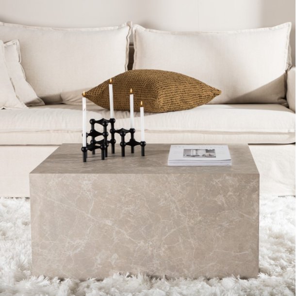 Blockit - Sofabord i marmor look, 60 x 80 cm.