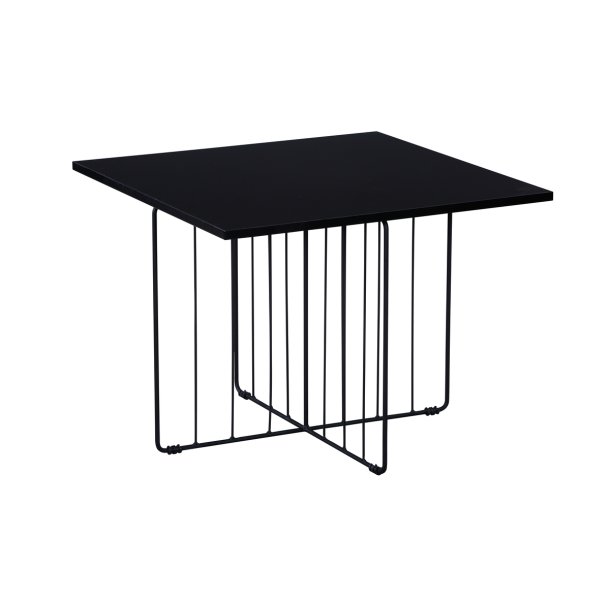 Cawey- Sofabord i sort stl og sort topplade, 60 x 60 cm.