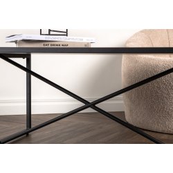 Chantal - Sofabord i sort metal og sort topplade i MDF.