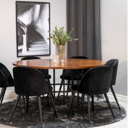 Dania - Spisebord i brun egefiner, diameter 140 cm.