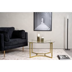 Kyros - Sofabord i guldfarvet metal og glas