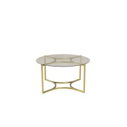 Kyros - Sofabord i guldfarvet metal og glas