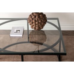Plexus - Sofabord i glas og metal, 90 x 90 cm