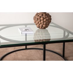 Plexus - Sofabord i glas og metal, 90 x 90 cm