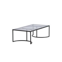 Plexus - Sofabord i glas og metal, 70 x 140 cm