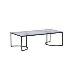 Plexus - Sofabord i glas og metal, 70 x 140 cm