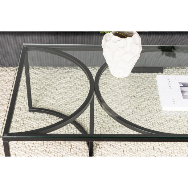 Plexus - Sofabord i glas og metal, 70 x 140 cm