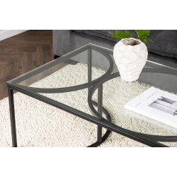 Plexus - Sofabord i glas og metal, 70 x 140 cm