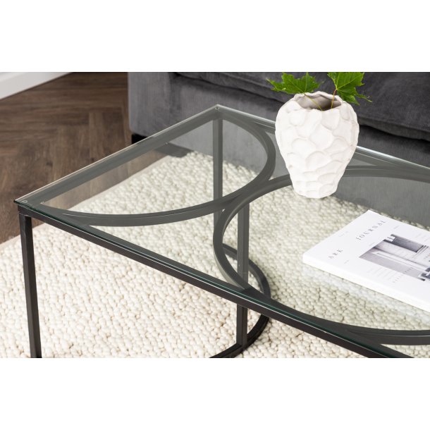 Plexus - Sofabord i glas og metal, 70 x 140 cm