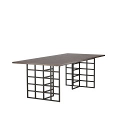 Patronn - Spisebord i mocca farvet egefiner, rektangulr 100 x 220 cm