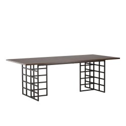 Patronn - Spisebord i mocca farvet egefiner, rektangulr 100 x 220 cm