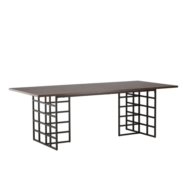 Patronn - Spisebord i mocca farvet egefiner, rektangulr 100 x 220 cm