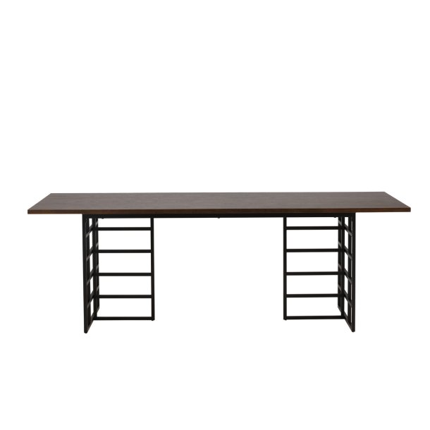 Patronn - Spisebord i mocca farvet egefiner, rektangulr 100 x 220 cm