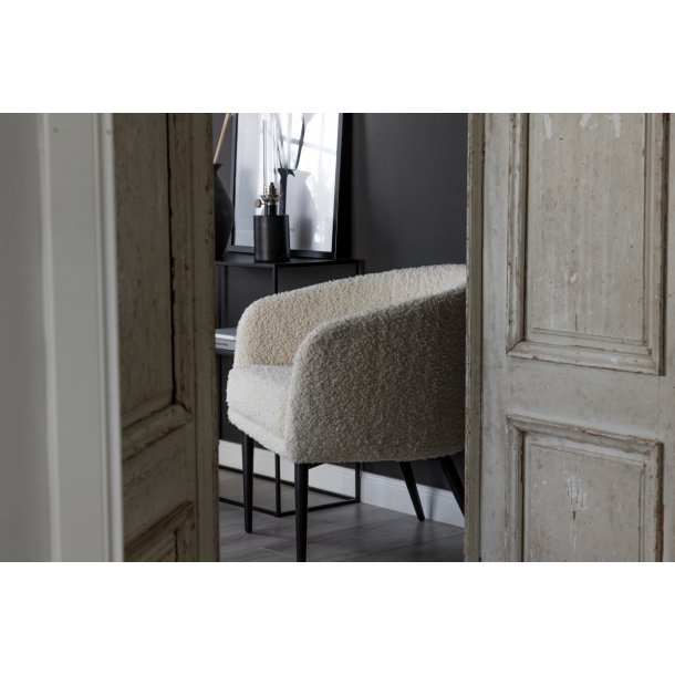 Panda - Lnestol i hvid boucle stof